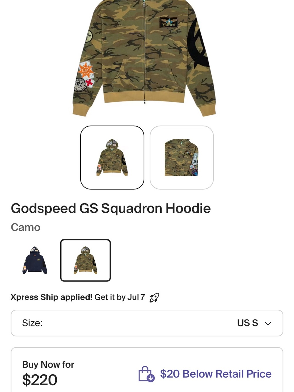 Godspeed GS Squadron Hoodie in Camo